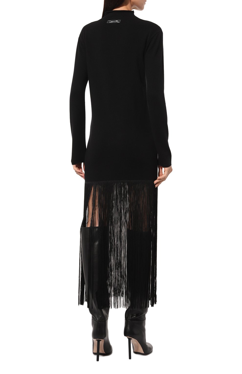 Кашемировое платье ERIKA CAVALLINI черного цвета по цене 69950 руб., арт. E4WB01, фото 4 Кашемировое платье ERIKA CAVALLINI, арт. E4WB01, фото 4