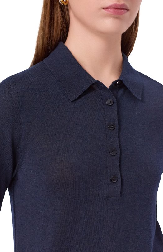 Шерстяное поло BOSS 50545015 Синий  50545015 Фото 5