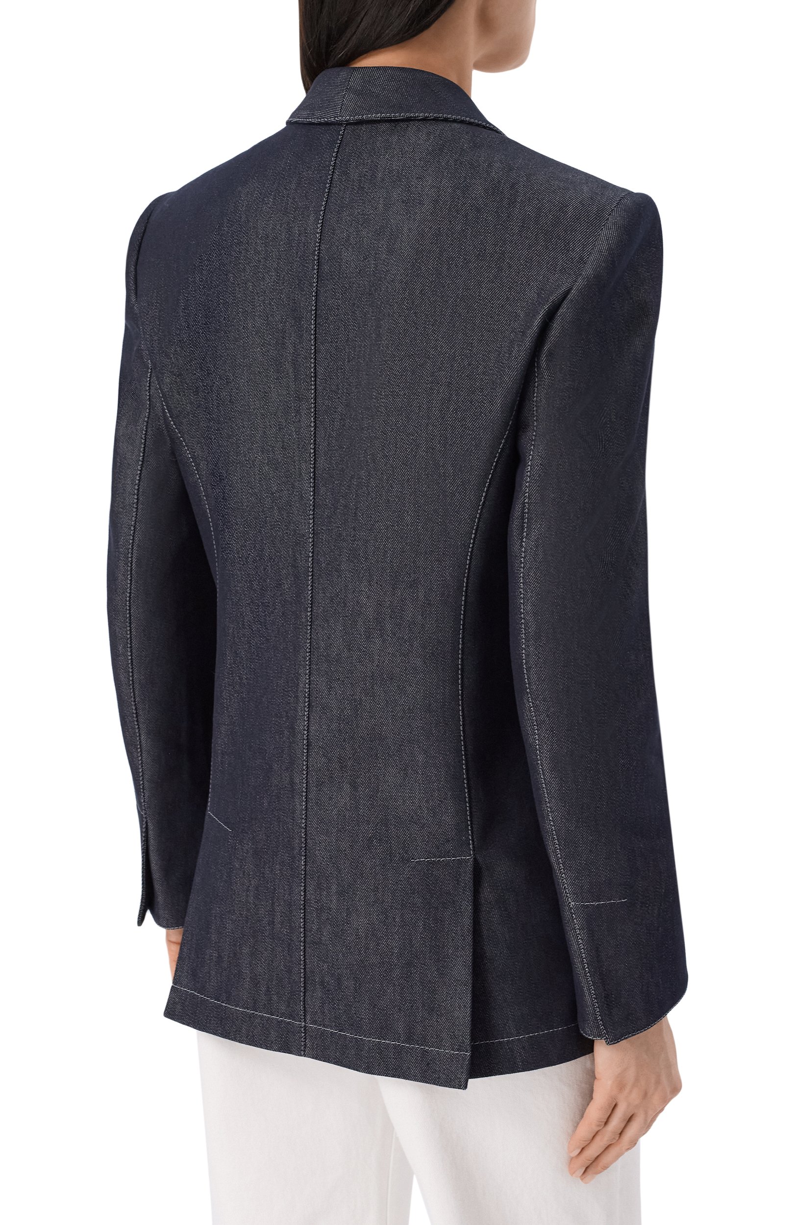 Джинсовый жакет GIORGIO ARMANI темно-синего цвета по цене 358000 руб., арт. GW003505/TE23261, фото 4 Джинсовый жакет GIORGIO ARMANI, арт. GW003505/TE23261, фото 4