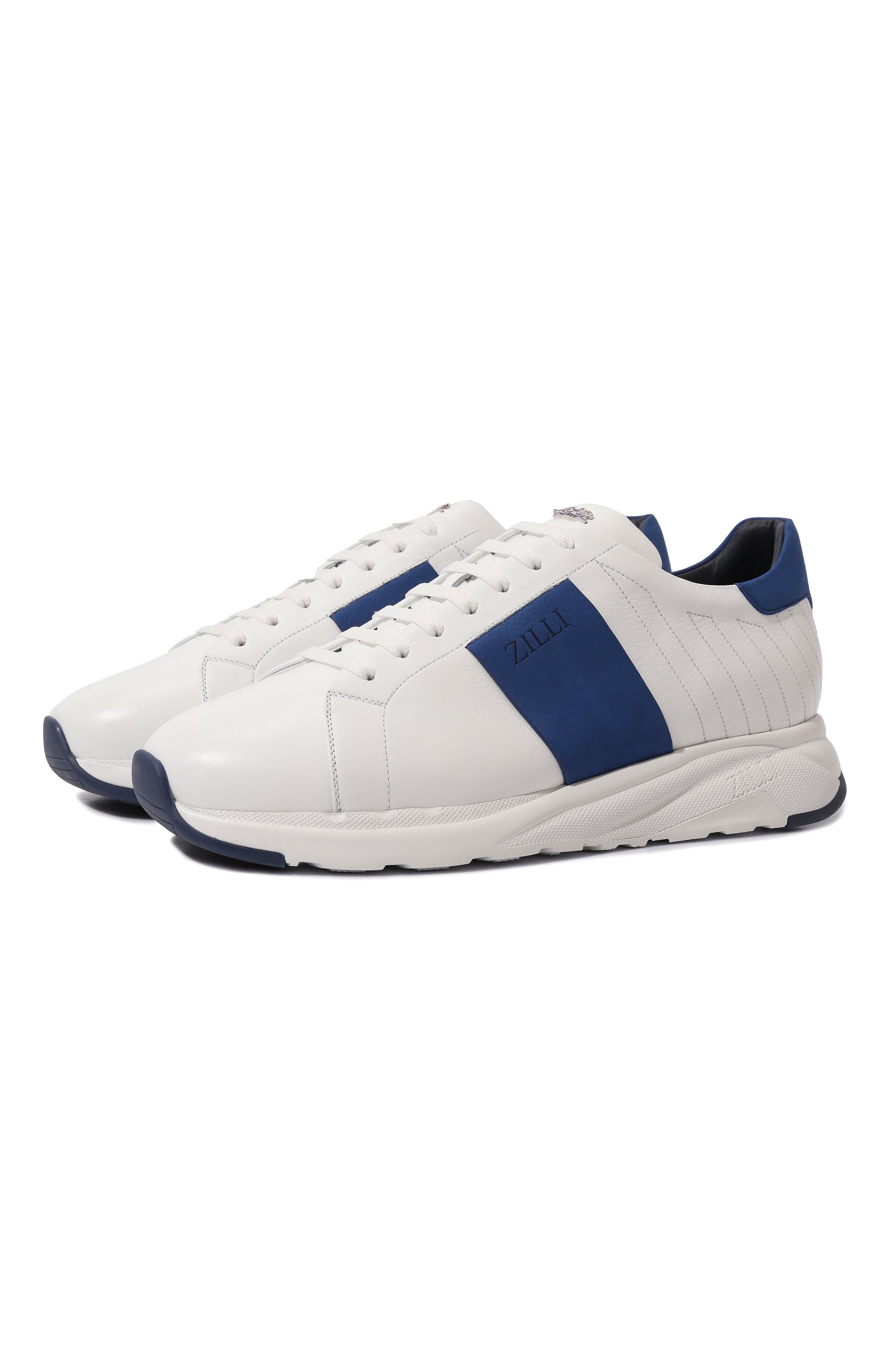 Кожаные кроссовки ZILLI белого цвета по цене 159500 руб., арт. H0094AM1013VSWR01, фото 1 Кожаные кроссовки ZILLI, арт. H0094AM1013VSWR01, фото 1