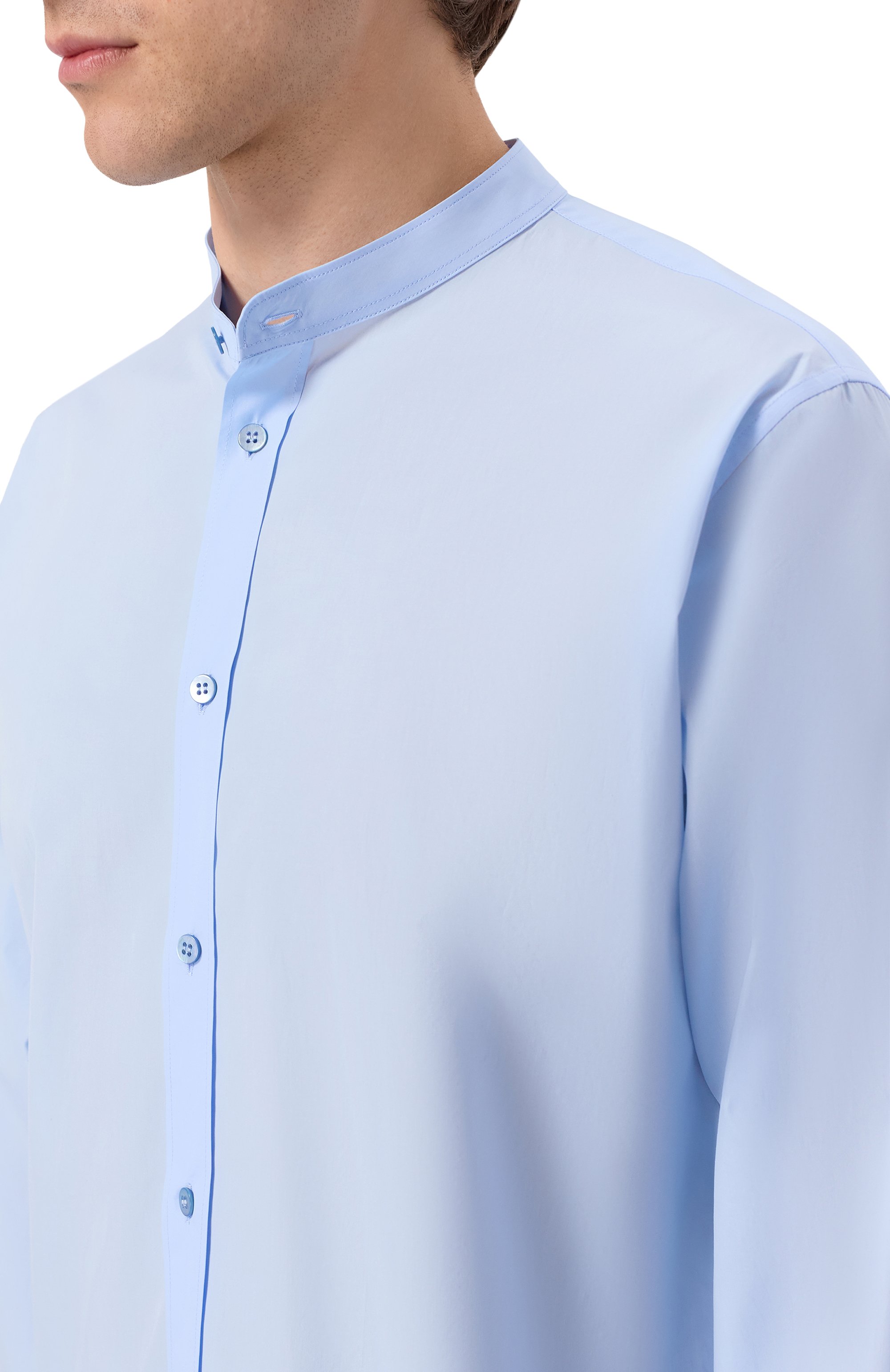 Хлопковая рубашка MVST голубого цвета по цене 89950 руб., арт. M26.2PM.B008/F080, фото 5 Хлопковая рубашка MVST, арт. M26.2PM.B008/F080, фото 5