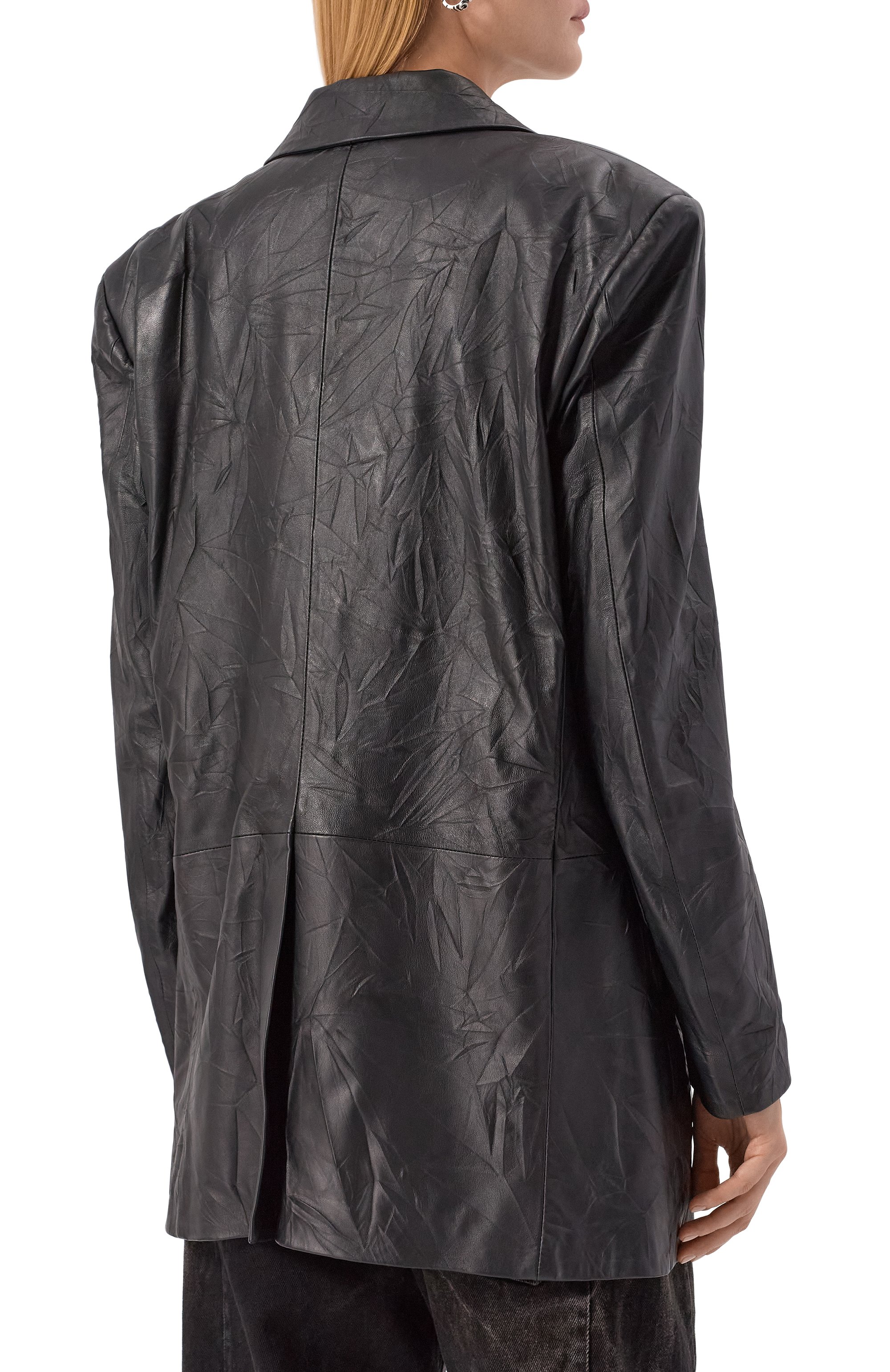 Кожаный жакет ISABEL BENENATO черного цвета по цене 242500 руб., арт. DL102F25, фото 4 Кожаный жакет ISABEL BENENATO, арт. DL102F25, фото 4