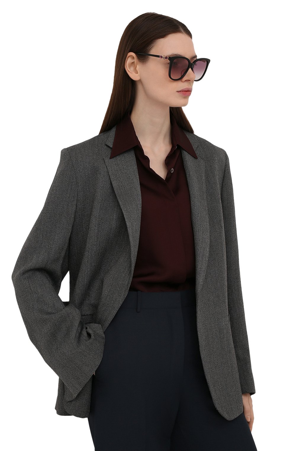 Солнцезащитные очки ALEXANDER MCQUEEN черного цвета по цене 49950 руб., арт. AM0326S 003, фото 2 Солнцезащитные очки ALEXANDER MCQUEEN, арт. AM0326S 003, фото 2