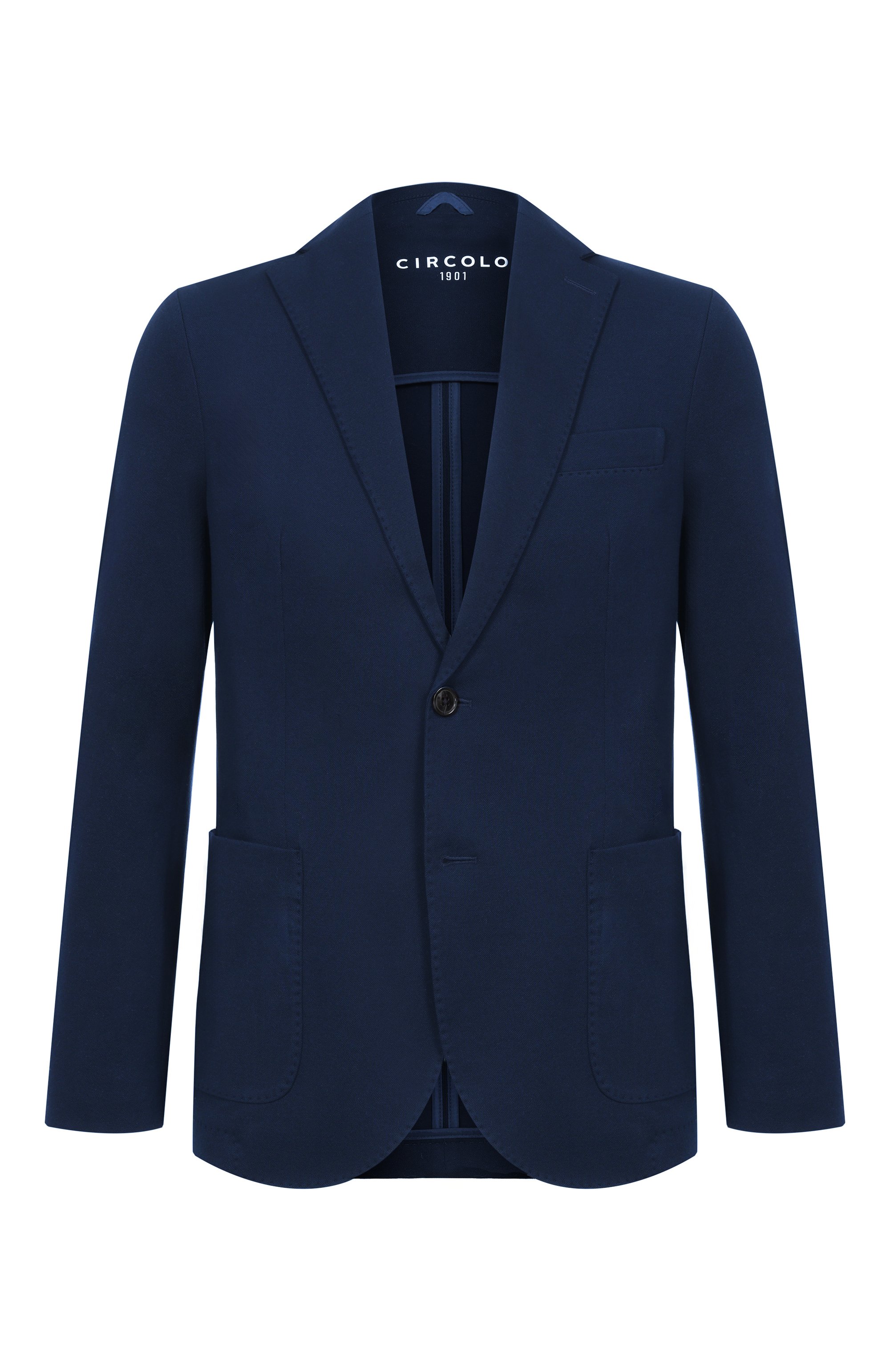 Хлопковый пиджак CIRCOLO 1901 темно-синего цвета по цене 59950 руб., арт. CN5174, фото 1 Хлопковый пиджак CIRCOLO 1901, арт. CN5174, фото 1