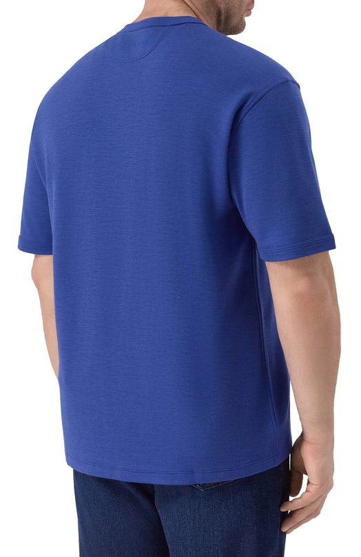 Шерстяная футболка Stefano Ricci MNH5304610/WPA02T Синий  MNH5304610/WPA02T Фото 4