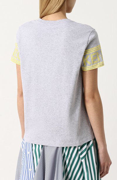 Хлопковая футболка с круглым вырезом и логотипом бренда KENZO, арт. 2TS793985, фото 4