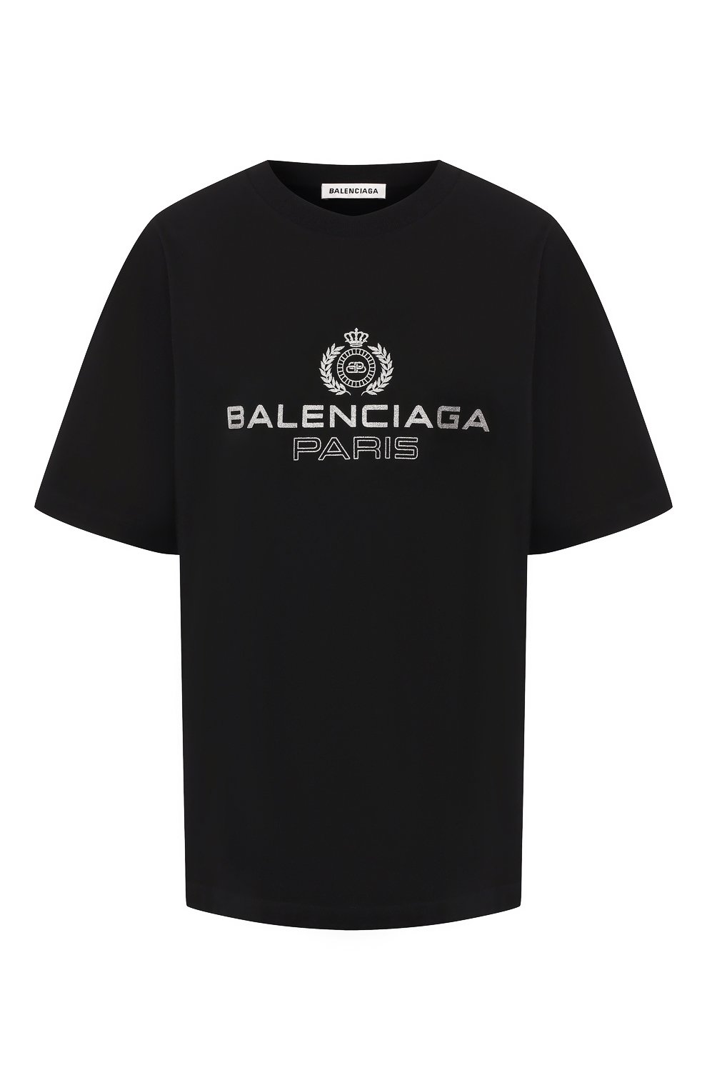 Хлопковая футболка BALENCIAGA черного цвета по цене 44650 руб., арт. 594599/TGV60, фото 1 Хлопковая футболка BALENCIAGA, арт. 594599/TGV60, фото 1
