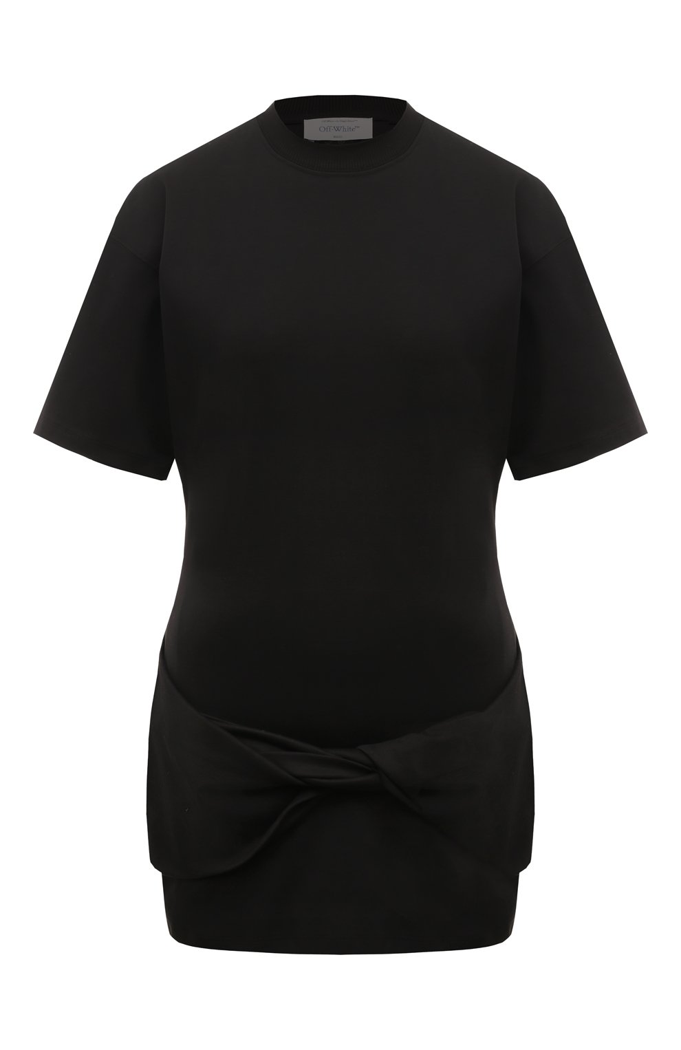 Хлопковое платье OFF-WHITE черного цвета по цене 63500 руб., арт. 0WDB514S24JER001, фото 1 Хлопковое платье OFF-WHITE, арт. 0WDB514S24JER001, фото 1