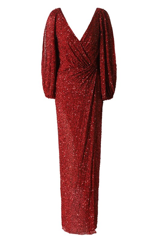 

Платье из вискозы с отделкой пайетками Jenny Packham, Бордовый