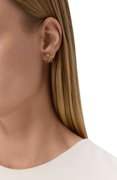 Серьги VALENTINO золотого цвета по цене 28550 руб., арт. 8W0J0BU8/MET, фото 2 Серьги VALENTINO, арт. 8W0J0BU8/MET, фото 2