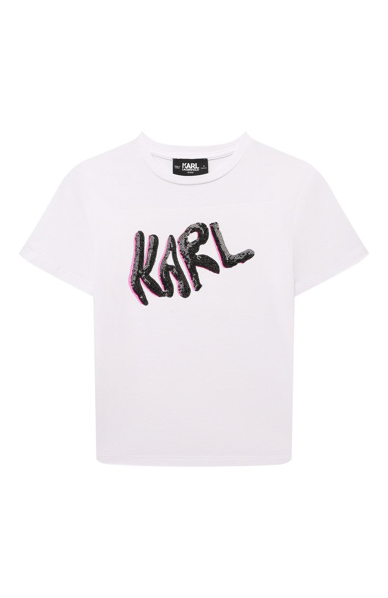 Хлопковая футболка KARL LAGERFELD KIDS, арт. Z30114, фото 1