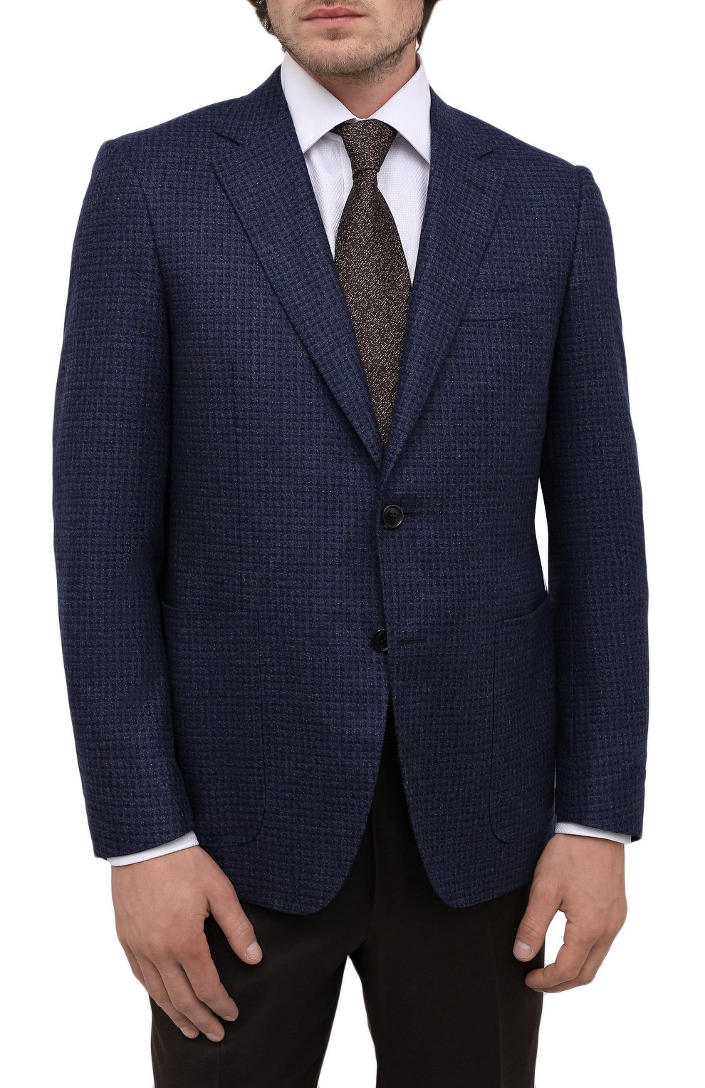 Шелковый галстук CANALI коричневого цвета по цене 14650 руб., арт. 70/HJ03247, фото 2 Шелковый галстук CANALI, арт. 70/HJ03247, фото 2
