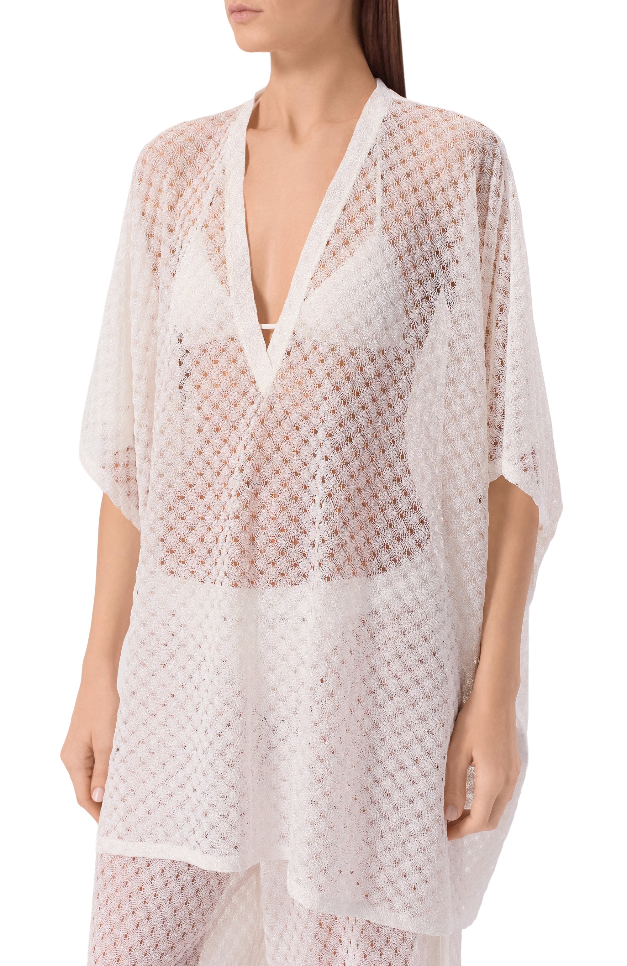 Туника из вискозы MISSONI белого цвета по цене 113000 руб., арт. MC26SQ00/BR014R, фото 3 Туника из вискозы MISSONI, арт. MC26SQ00/BR014R, фото 3