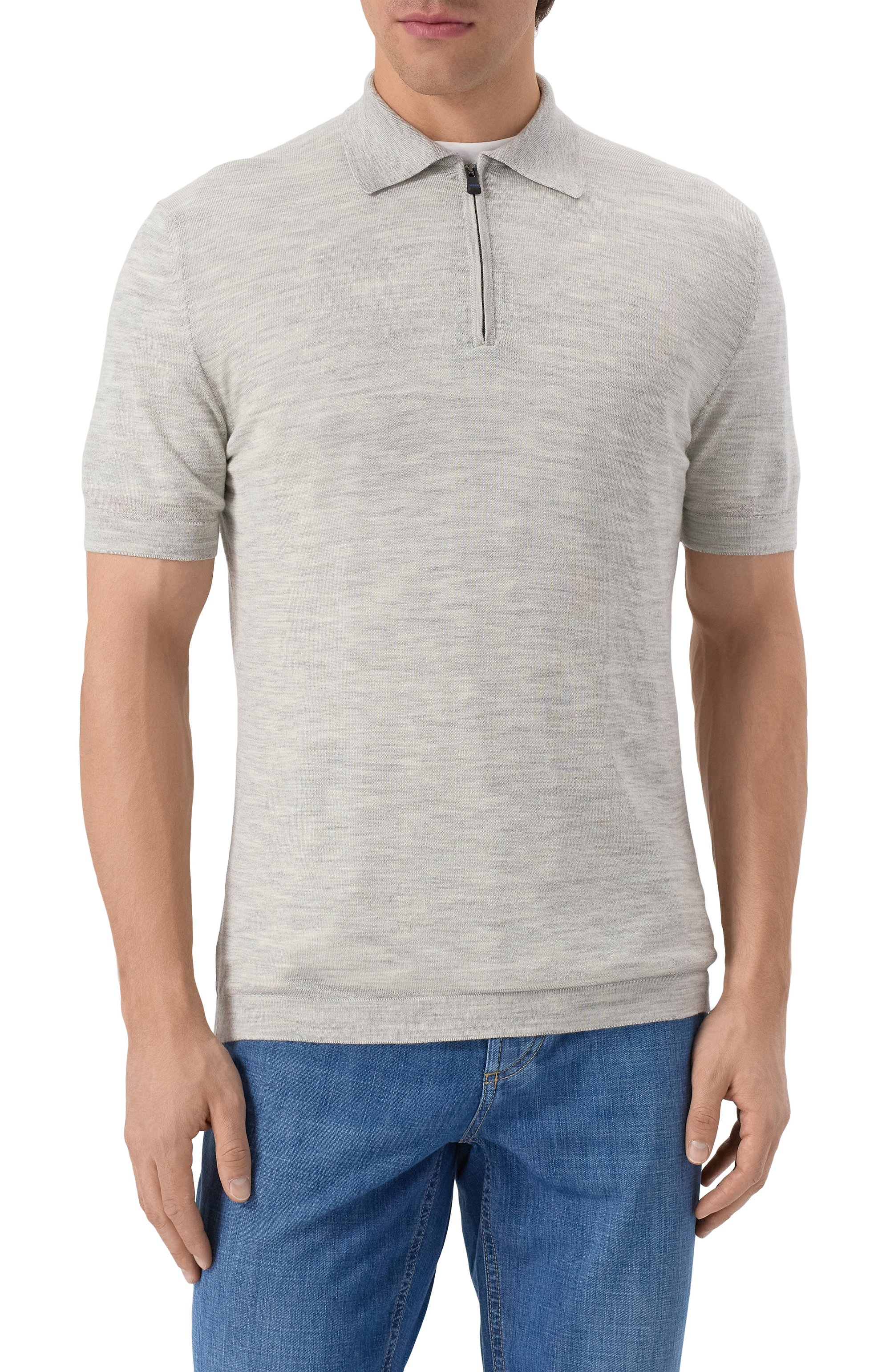 Поло из шерсти и шелка KITON, арт. UMM059202, фото 3