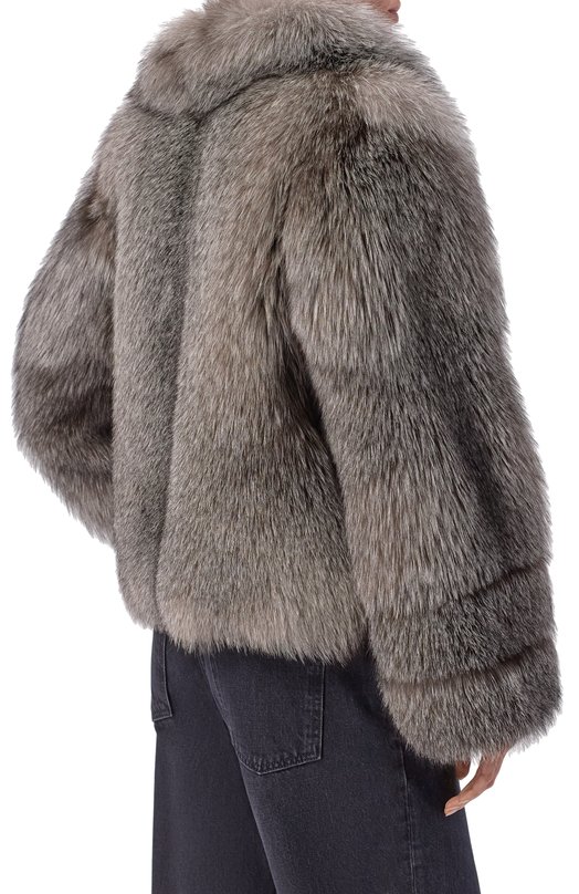 Шуба из лисы Sasha Kim SK-00001887 Серый  SK-00001887 Фото 4