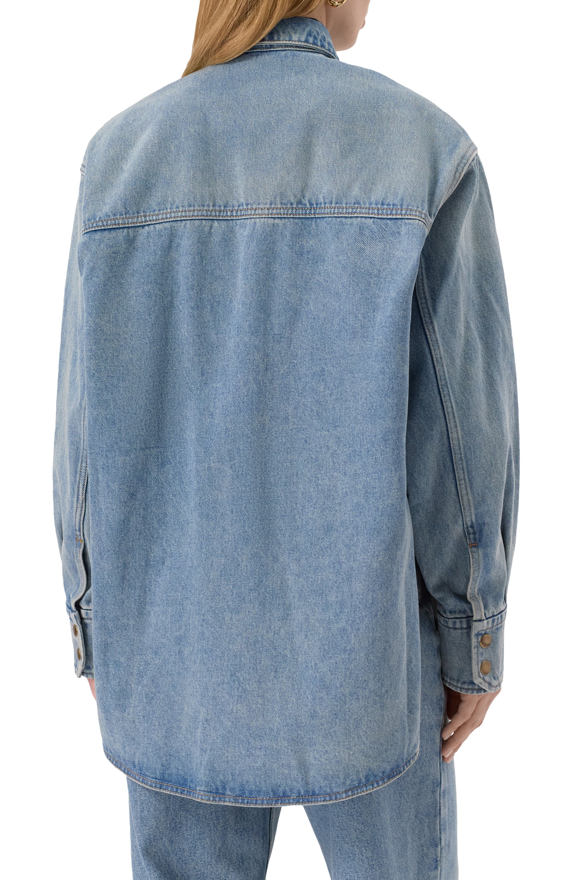 Джинсовая рубашка PETAR PETROV голубого цвета по цене 121500 руб., арт. S25DB3A, фото 4 Джинсовая рубашка PETAR PETROV, арт. S25DB3A, фото 4