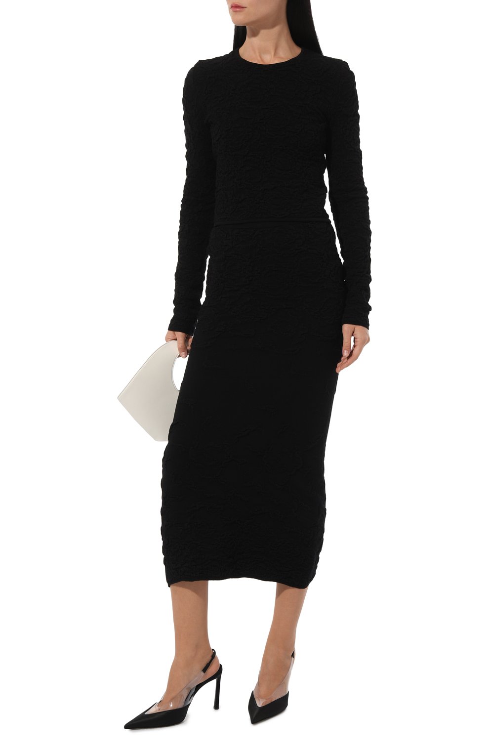 Юбка из шерсти и вискозы AND THE BRAND черного цвета по цене 59220 руб., арт. W24-SK020-1602-900, фото 2 Юбка из шерсти и вискозы AND THE BRAND, арт. W24-SK020-1602-900, фото 2