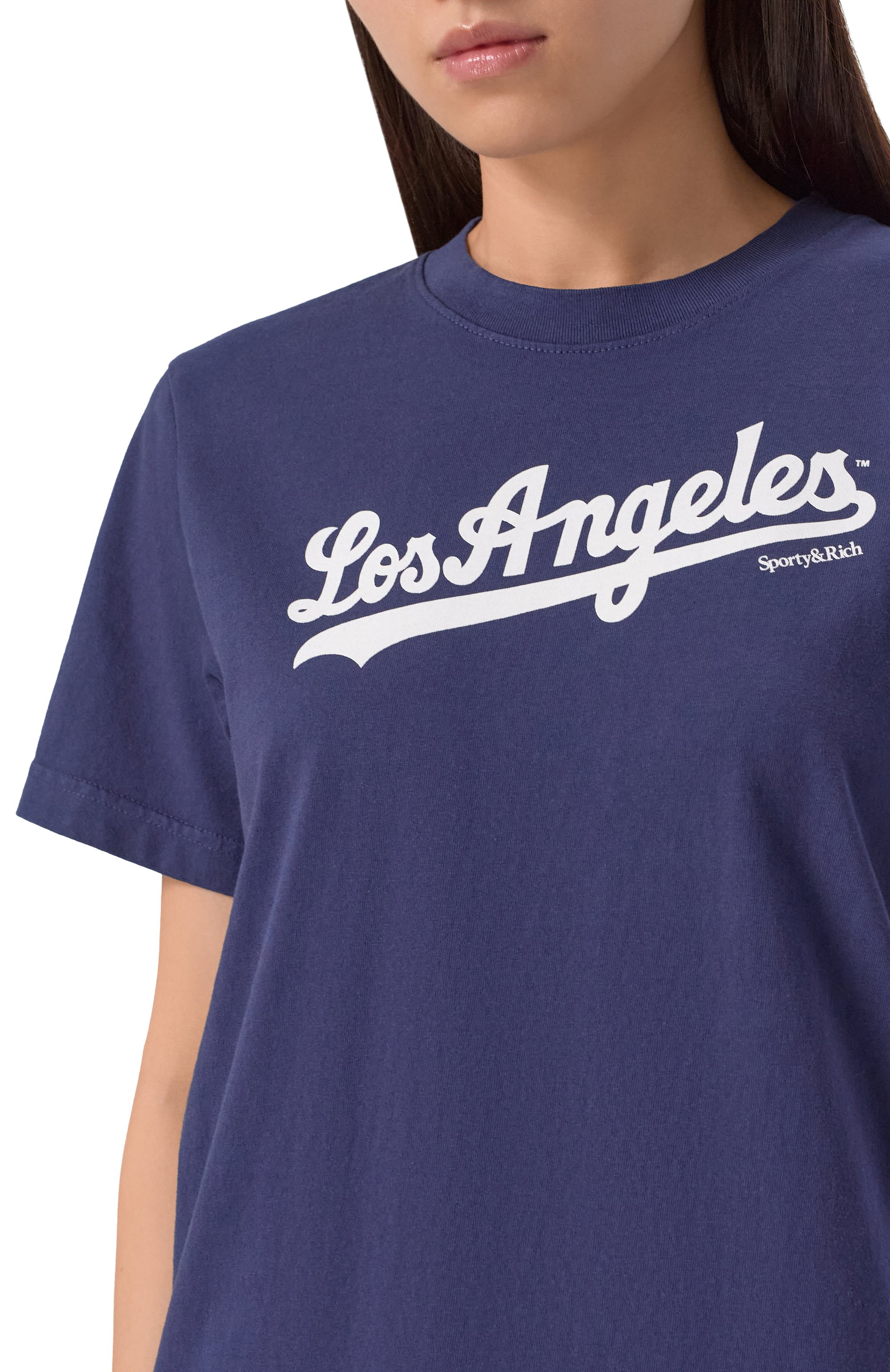 Хлопковая футболка sporty & rich x la dodgers SPORTY AND RICH, арт. T0043627667BL106, фото 5