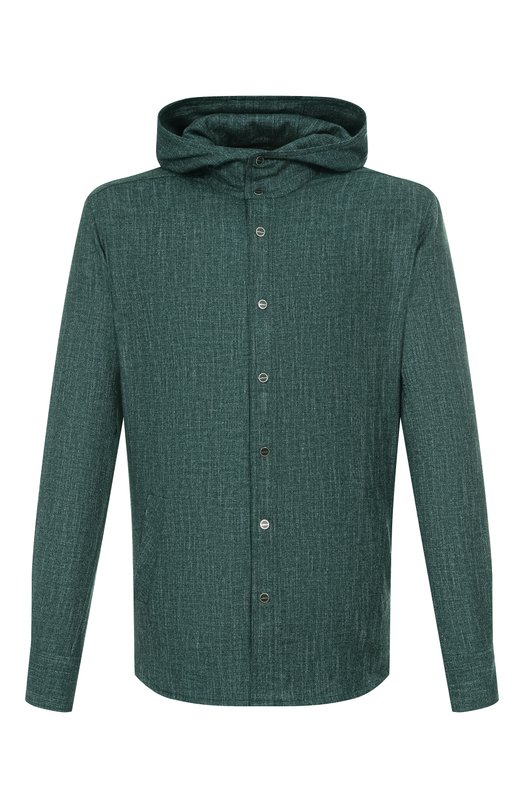 Рубашка из шерсти и шелка Kiton UMCMARK0119G12 Зелёный UMCMARK0119G12