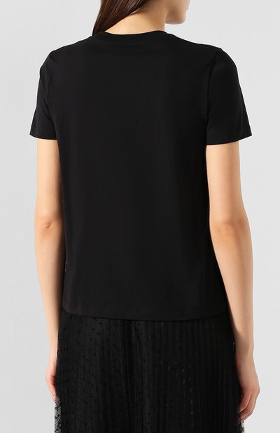 Хлопковая футболка REDVALENTINO черного цвета по цене 45000 руб., арт. SR3MG02F/4F8, фото 4 Хлопковая футболка REDVALENTINO, арт. SR3MG02F/4F8, фото 4