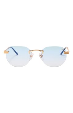 Женские солнцезащитные очки VINTAGE FRAMES голубого цвета, арт. DETR0IT PLAYER 24KT G0LD/SKY BLUE | Фото 3 (Нос: Не проставлено; Региональные ограничения белый список (Axapta Mercury): Не проставлено; Материал: Металл; Тип очков: С/з; Кросс-КТ: С/з-унисекс; Очки форма: Квадратные, Безоправные; Оптика Гендер: оптика-унисекс)