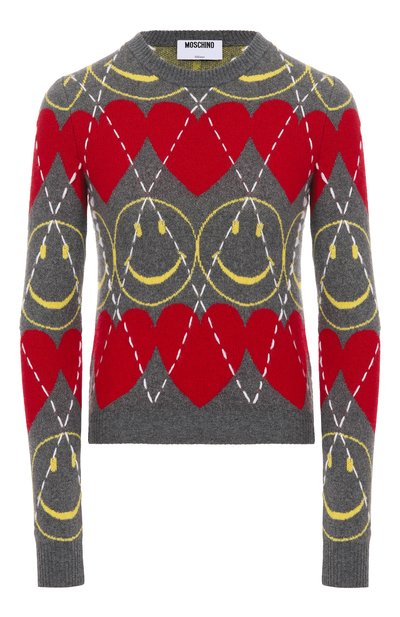 Женский пуловер из шерсти и вискозы moschino x smiley MOSCHINO, арт. A0923/5502