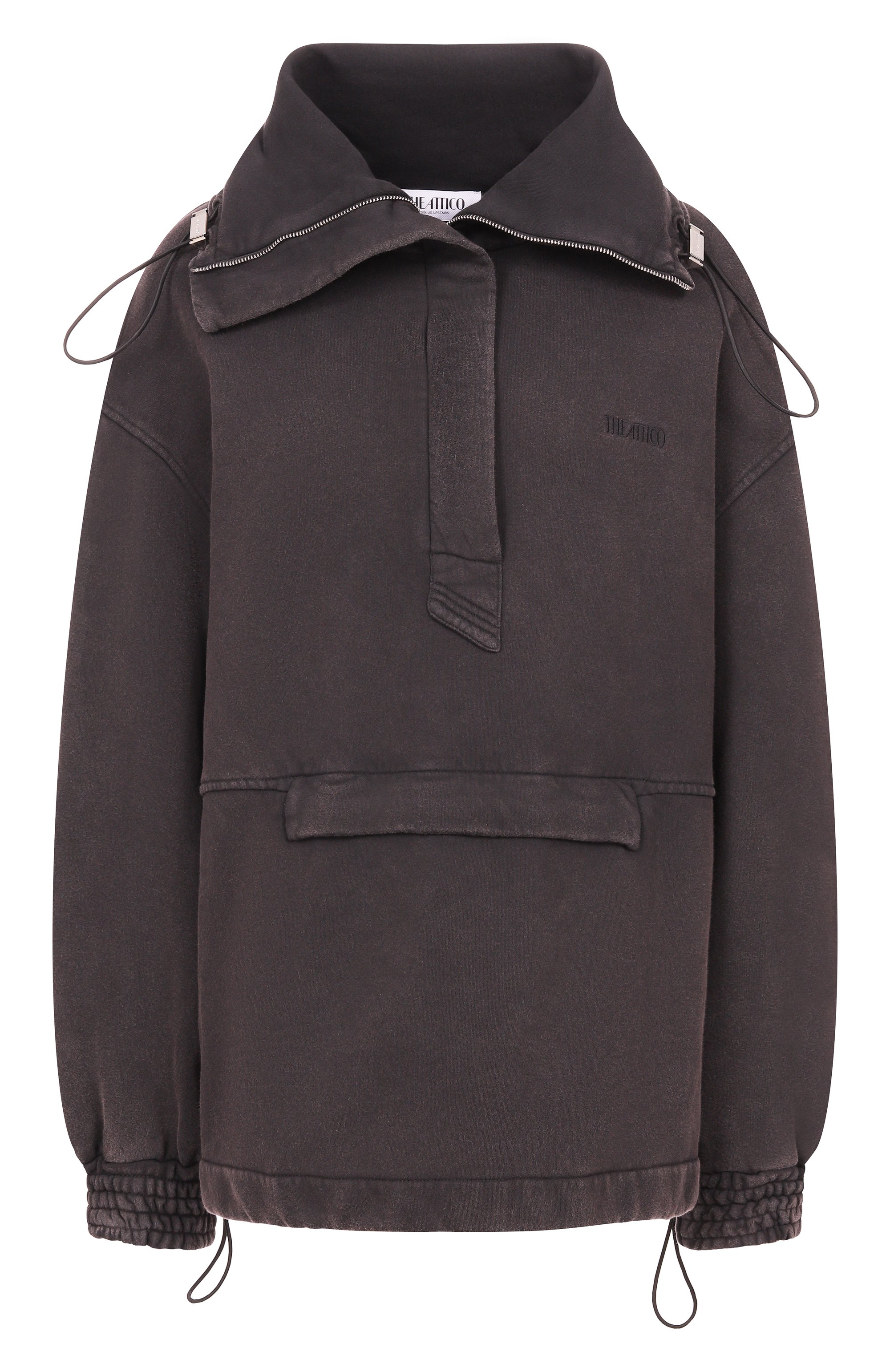 Хлопковый анорак THE ATTICO черного цвета по цене 92850 руб., арт. 260WCB00091/JJF003AA, фото 1 Хлопковый анорак THE ATTICO, арт. 260WCB00091/JJF003AA, фото 1