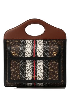 Женская сумка pocket mini BURBERRY коричневого цвета, арт. 8019365 | Фото 1 (Сумки-технические: Сумки через плечо, Сумки top-handle; Материал сплава: Проставлено; Размер: mini; Ремень/цепочка: На ремешке; Драгоценные камни: Проставлено; Материал: Экокожа)