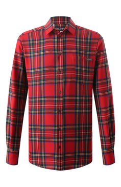 Мужская шерстяная рубашка DOLCE & GABBANA красного цвета, арт. G5JZ9T/FQ2KC | Фото 1 (Драгоценные камни: Проставлено; Рукава: Длинные; Длина (для топов): Стандартные; Материал сплава: Проставлено; Материал внешний: Шерсть; Случай: Повседневный; Стили: Кэжуэл; Принт: Клетка; Застежка: Пуговицы; Воротник: Кент; Рубашки М: Regular Fit)