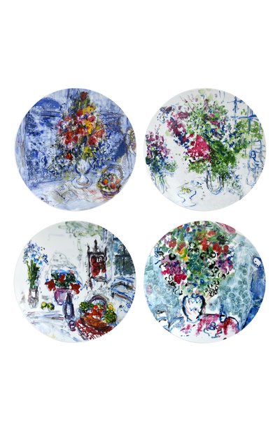 Набор из 4-х салатных тарелок les bouquets de fleurs de marc chagall BERNARDAUD, арт. 1828/17-4