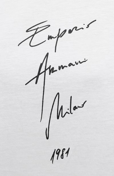 Хлопковая футболка EMPORIO ARMANI белого цвета по цене 11600 руб., арт. 3K2T7B/2J95Z, фото 5 Хлопковая футболка EMPORIO ARMANI, арт. 3K2T7B/2J95Z, фото 5