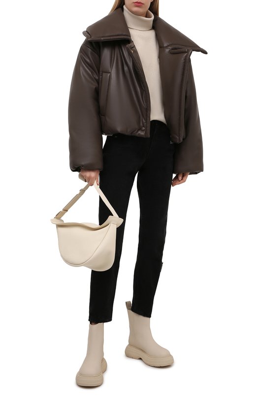 Кожаные полусапоги Gia Couture Кремовый, фото 2