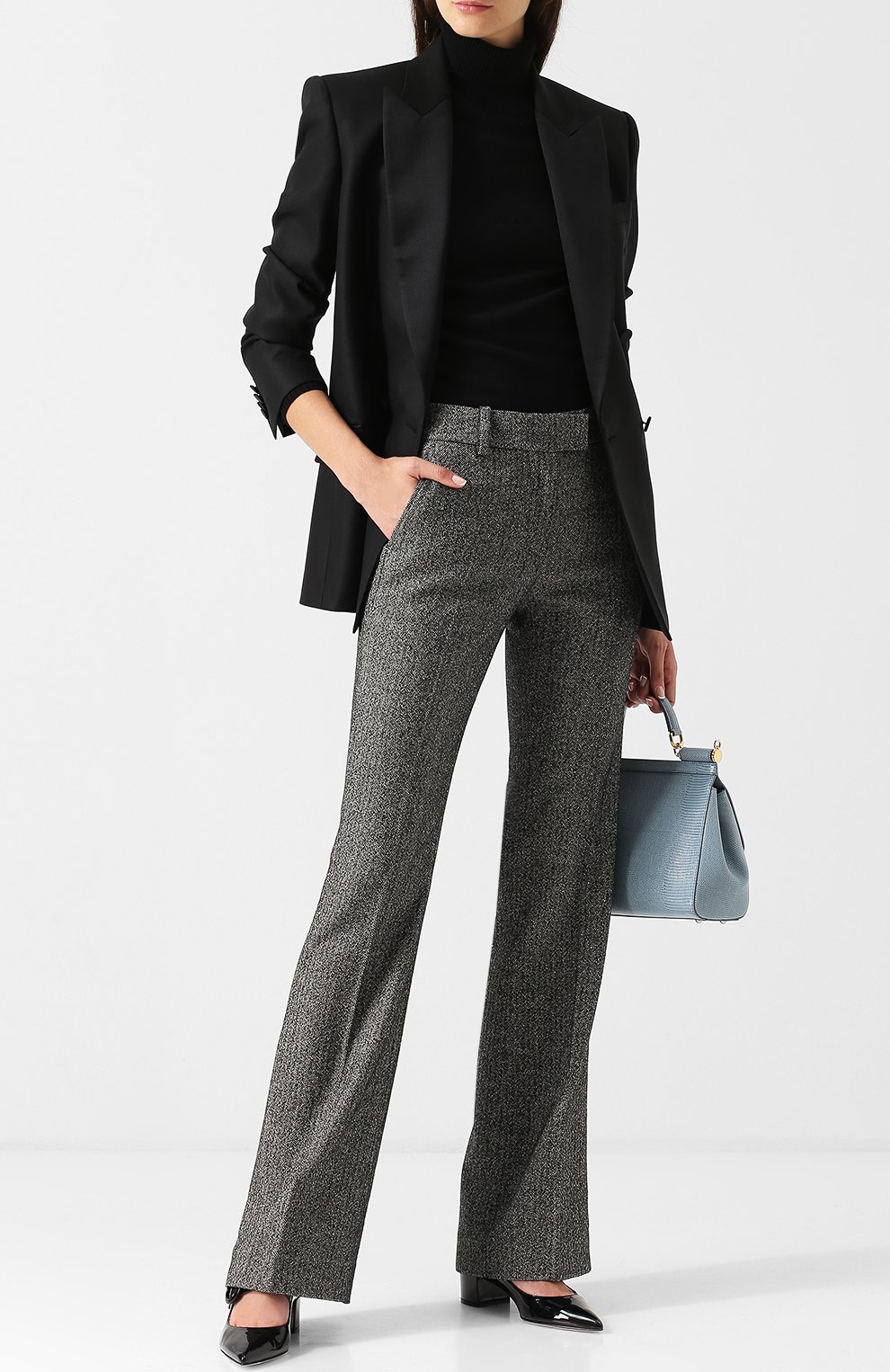 Расклешенные брюки из смеси шерсти и шелка со стрелками TOM FORD, арт. PAW158-FAX430, фото 2