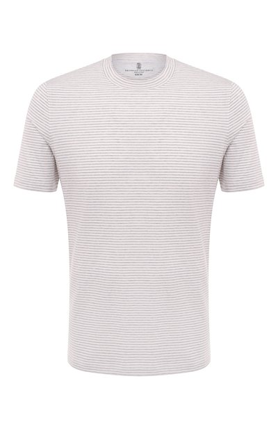 Футболка из хлопка и льна BRUNELLO CUCINELLI, арт. MTS811308, фото 1