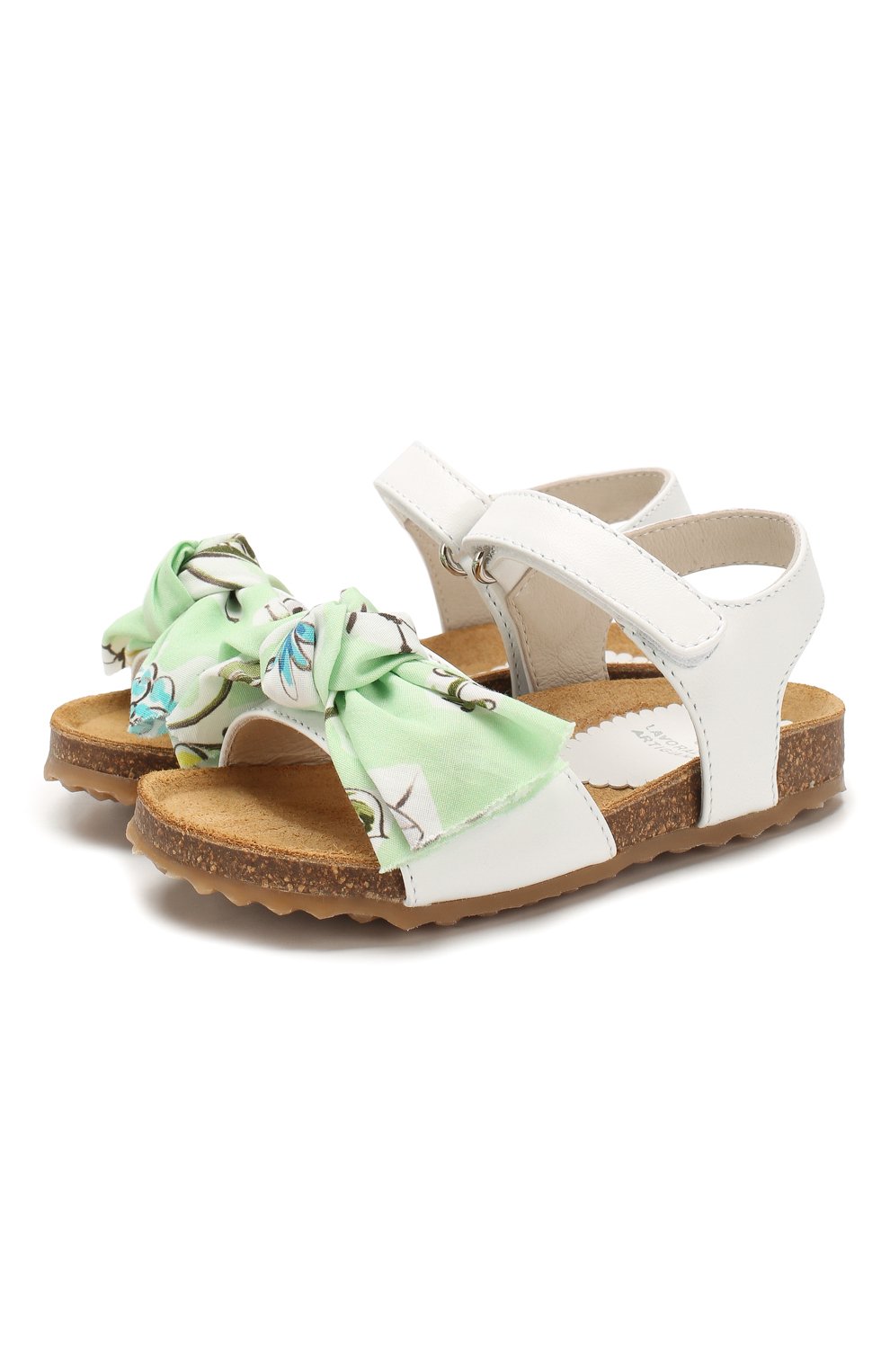 Кожаные босоножки IL GUFO зеленого цвета по цене 19550 руб., арт. G535/VITELL0 NAPPAC0/23-26, фото 1 Кожаные босоножки IL GUFO, арт. G535/VITELL0 NAPPAC0/23-26, фото 1