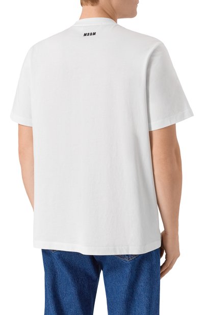 Хлопковая футболка MSGM белого цвета по цене 13500 руб., арт. 3940MM120/257798, фото 4 Хлопковая футболка MSGM, арт. 3940MM120/257798, фото 4