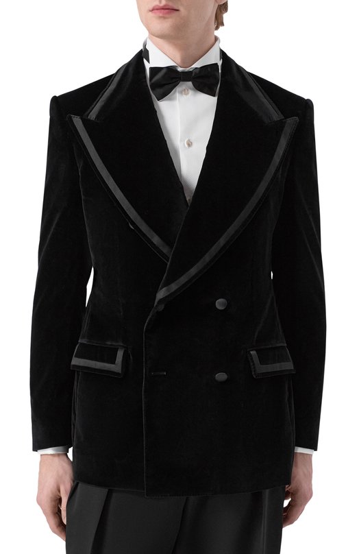 Бархатный пиджак Dolce & Gabbana G2V08T/FUVG7 Чёрный  G2V08T/FUVG7 Фото 3