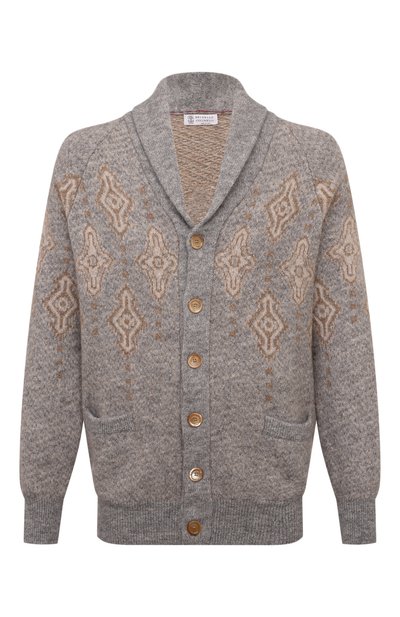 Мужской кардиган из шерсти и хлопка BRUNELLO CUCINELLI, арт. MS0708406