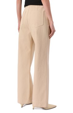 Женские джинсы JIL SANDER кремового цвета, арт. J02KA0267/J45257 | Фото 4 (Драгоценные камни: Проставлено; Длина (брюки, джинсы): Стандартные; Материал внешний: Хлопок, Деним; Материал сплава: Проставлено; Стили: Кэжуэл; Силуэт Ж (брюки и джинсы): Прямые; Кросс-КТ: Деним)