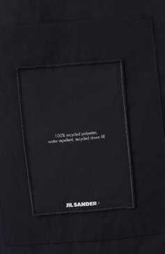 Женский пуховик JIL SANDER темно-синего цвета, арт. J40AF0156-J70008 | Фото 8 (Драгоценные камни: Проставлено; Материал утеплителя: Пух и перо; Материал сплава: Проставлено; Длина (верхняя одежда): Длинные; Материал подклада: Синтетический материал; Рукава: Длинные; Стили: Минимализм; Кросс-КТ: Пуховик)