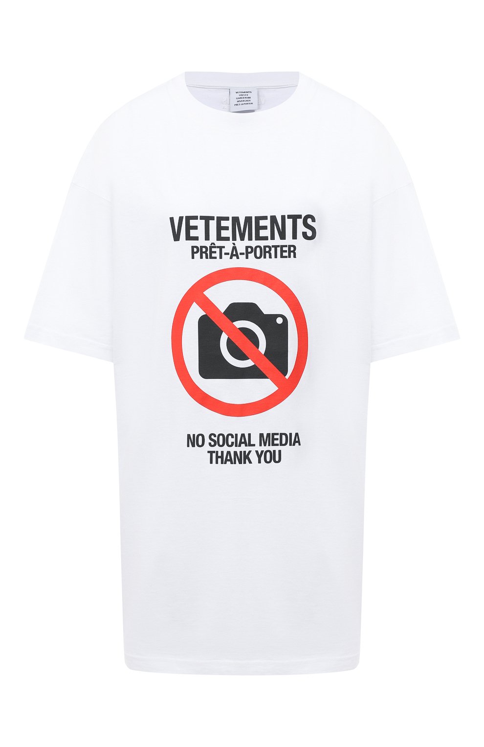 Хлопковая футболка VETEMENTS, арт. UAH21TR546 1600/W, фото 1