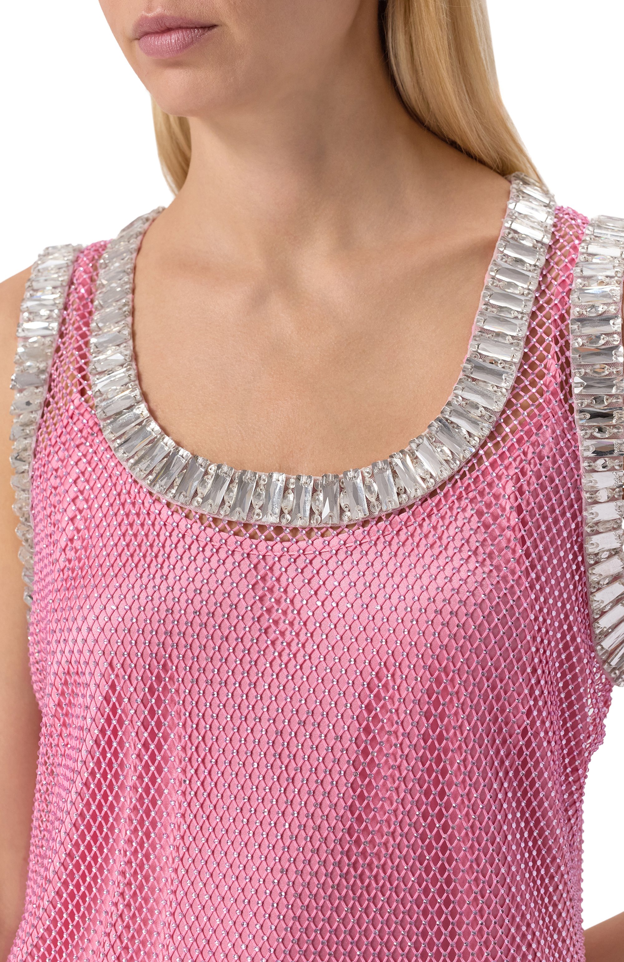 Шелковый топ с отделкой стразами YANINA, арт. T-2910, фото 5