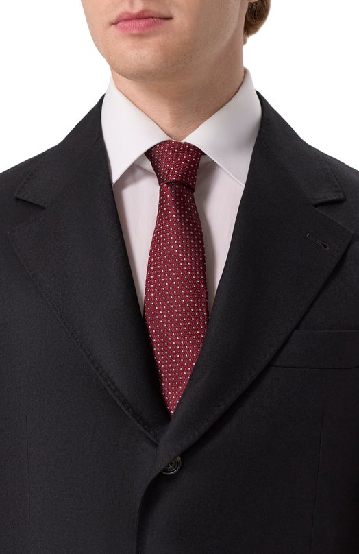 Шелковый галстук Canali 18/HJ04406 Бордовый  18/HJ04406 Фото 2