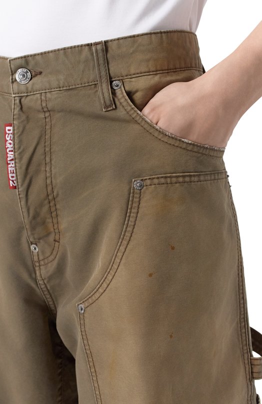 Джинсовые шорты Dsquared2 S74MU0988/D35106 Хаки  S74MU0988/D35106 Фото 5