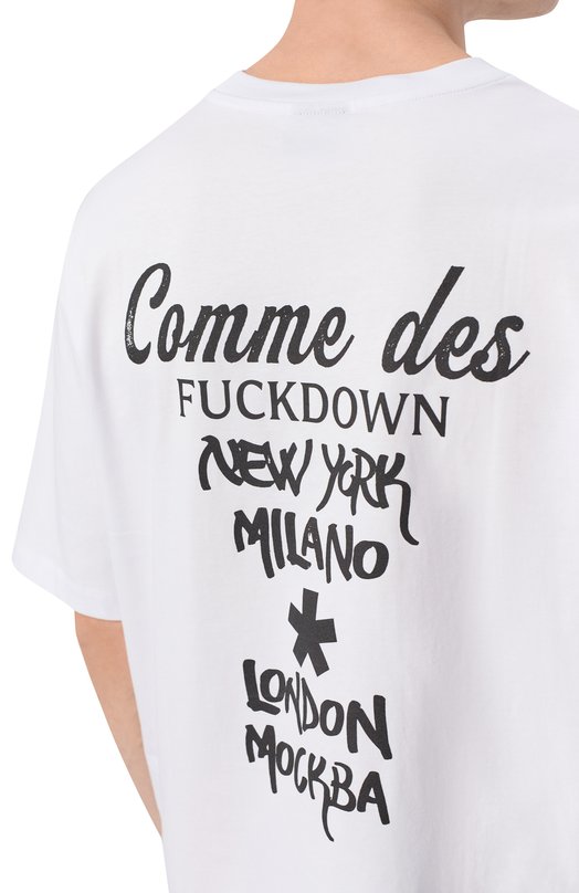 Хлопковая футболка Comme des Fuckdown CFABM01929 Белый  CFABM01929 Фото 5