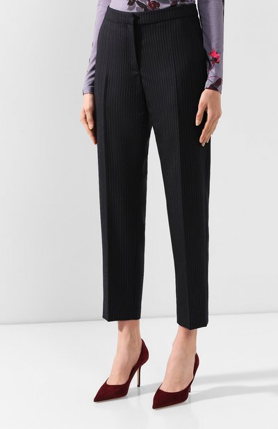 Шерстяные брюки DRIES VAN NOTEN темно-синего цвета по цене 58250 руб., арт. 192-10952-8182, фото 3 Шерстяные брюки DRIES VAN NOTEN, арт. 192-10952-8182, фото 3