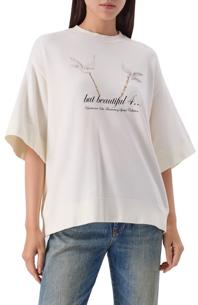 Хлопковый свитшот UNDERCOVER кремового цвета по цене 42250 руб., арт. UC2E1893-1, фото 3 Хлопковый свитшот UNDERCOVER, арт. UC2E1893-1, фото 3