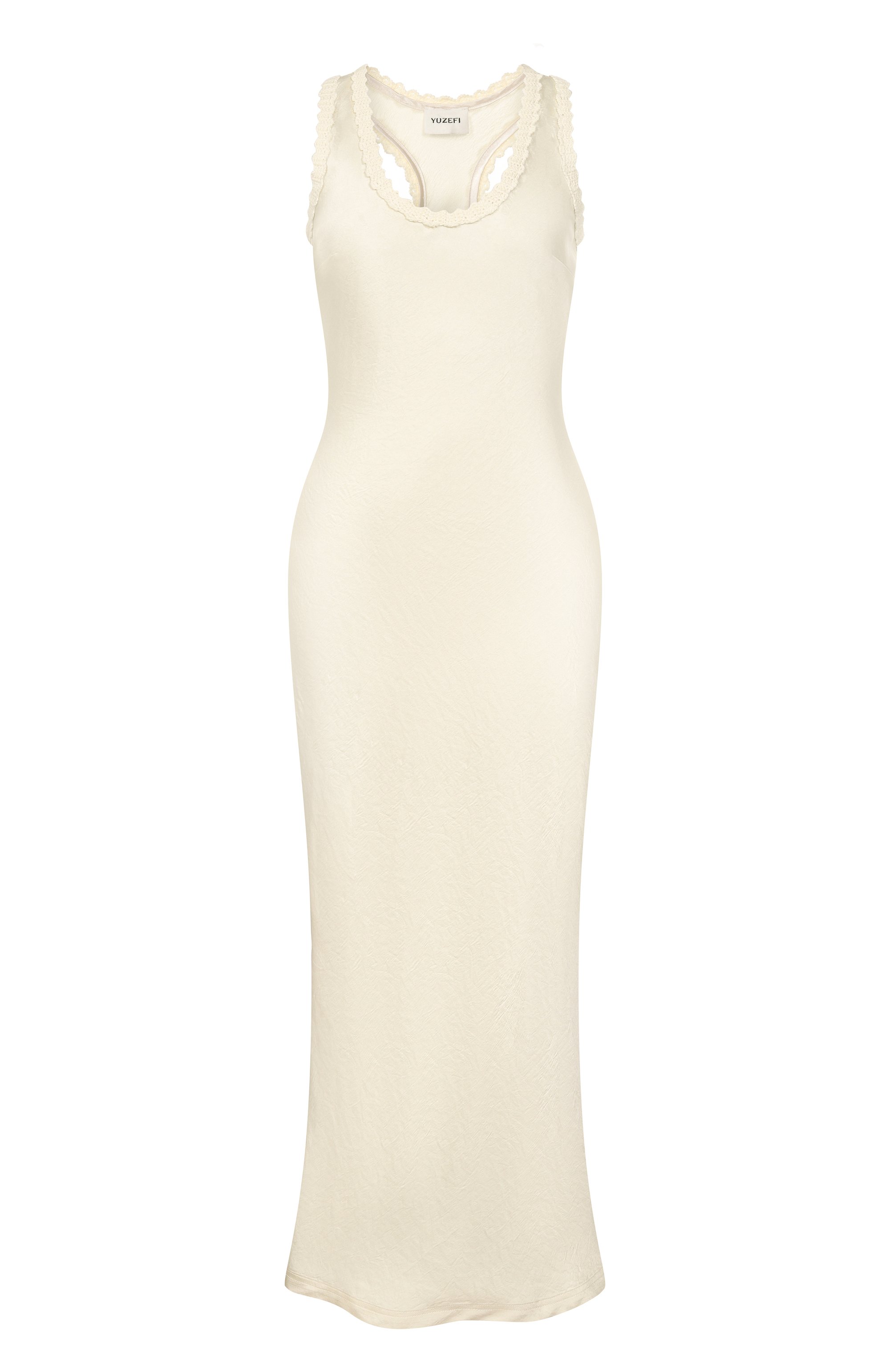 Атласное платье YUZEFI, арт. S0LYR-ACETATE SC00P NECK DRESS/SATEEN, фото 1