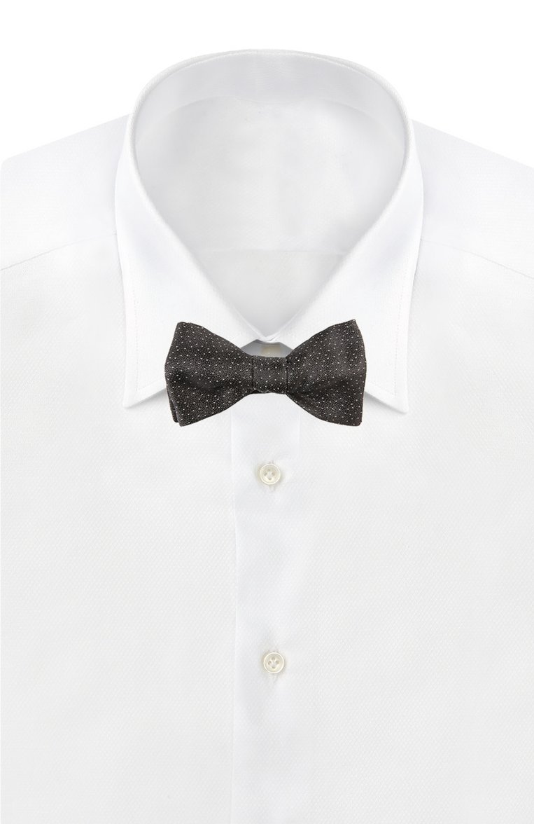 Мужской галстук-бабочка LANVIN черного цвета, арт. 2355/B0W TIE | Фото 2 (Материал: Текстиль, Шелк; Статус проверки: Проверено, Проверена категория; Нос: Не проставлено)