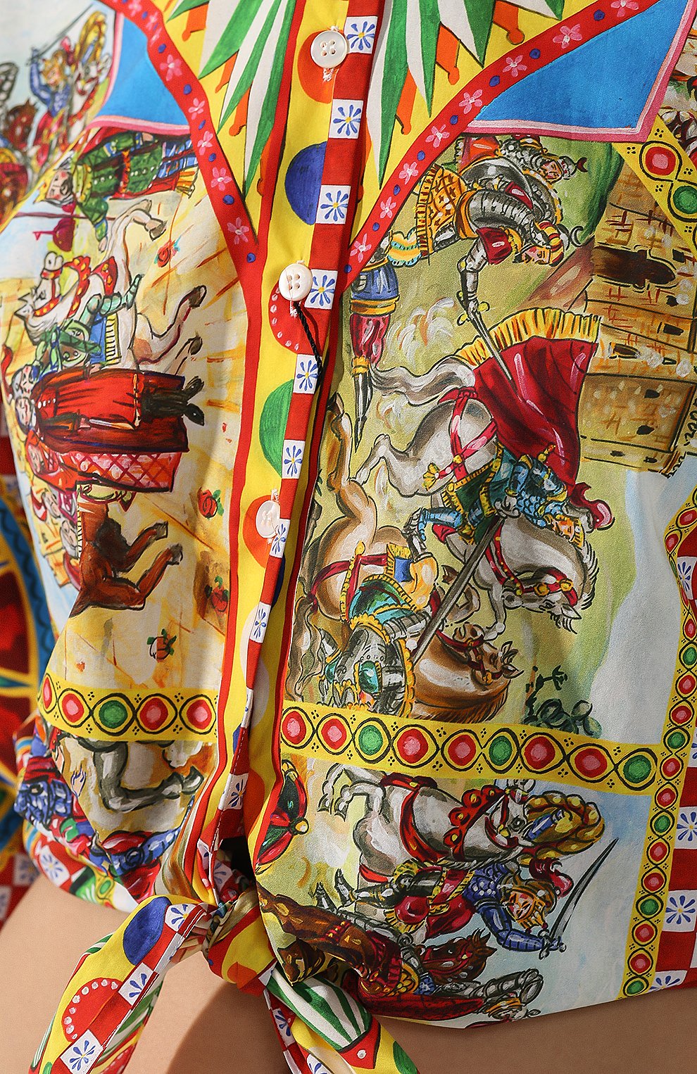 Хлопковая рубашка DOLCE & GABBANA желтого цвета по цене 85700 руб., арт. F5K68T/HP5VX, фото 5 Хлопковая рубашка DOLCE & GABBANA, арт. F5K68T/HP5VX, фото 5